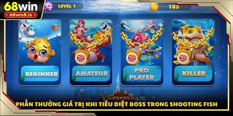 Phần thưởng giá trị khi tiêu diệt boss trong Shooting Fish