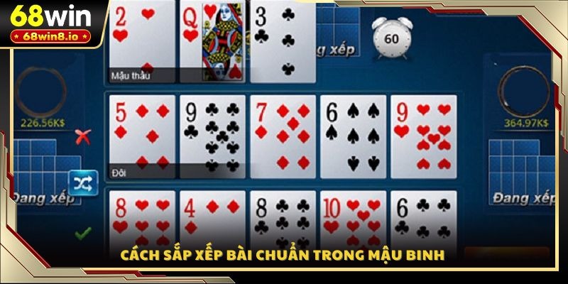 Cách sắp xếp bài chuẩn trong Mậu Binh
